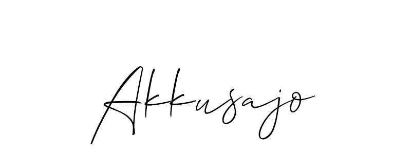 Use a signature maker to create a handwritten signature online. With this signature software, you can design (Allison_Script) your own signature for name Akkusajo. Akkusajo signature style 2 images and pictures png