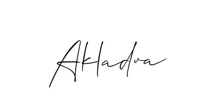 How to make Akladva name signature. Use Allison_Script style for creating short signs online. This is the latest handwritten sign. Akladva signature style 2 images and pictures png