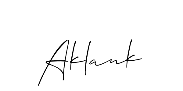 Aklank stylish signature style. Best Handwritten Sign (Allison_Script) for my name. Handwritten Signature Collection Ideas for my name Aklank. Aklank signature style 2 images and pictures png