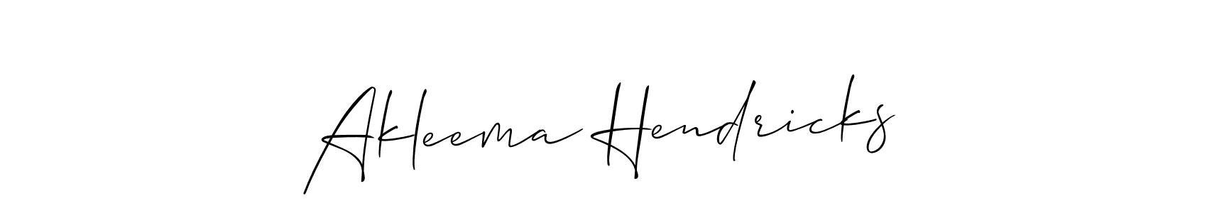 Use a signature maker to create a handwritten signature online. With this signature software, you can design (Allison_Script) your own signature for name Akleema Hendricks. Akleema Hendricks signature style 2 images and pictures png