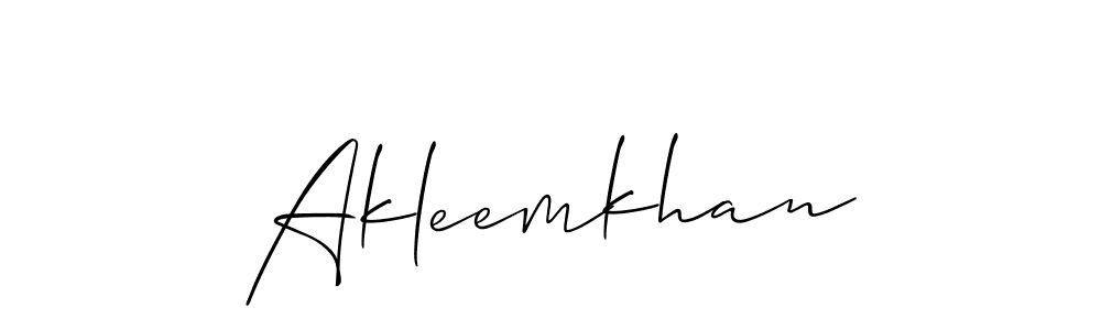 Also we have Akleemkhan name is the best signature style. Create professional handwritten signature collection using Allison_Script autograph style. Akleemkhan signature style 2 images and pictures png