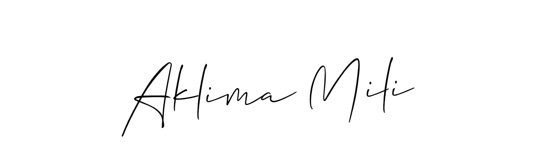 Once you've used our free online signature maker to create your best signature Allison_Script style, it's time to enjoy all of the benefits that Aklima Mili name signing documents. Aklima Mili signature style 2 images and pictures png