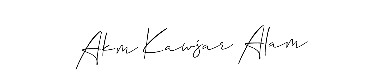Design your own signature with our free online signature maker. With this signature software, you can create a handwritten (Allison_Script) signature for name Akm Kawsar Alam. Akm Kawsar Alam signature style 2 images and pictures png