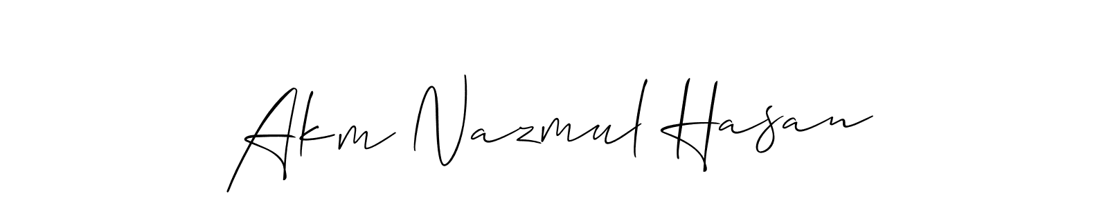 It looks lik you need a new signature style for name Akm Nazmul Hasan. Design unique handwritten (Allison_Script) signature with our free signature maker in just a few clicks. Akm Nazmul Hasan signature style 2 images and pictures png