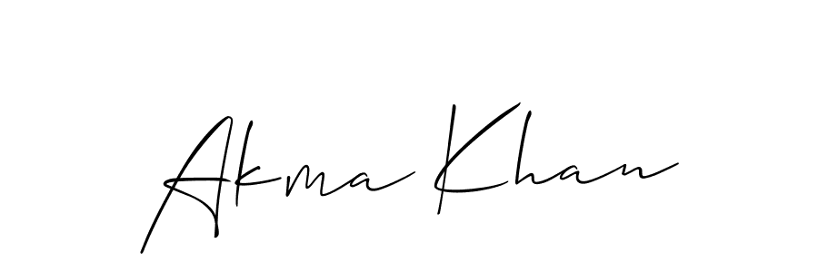 Use a signature maker to create a handwritten signature online. With this signature software, you can design (Allison_Script) your own signature for name Akma Khan. Akma Khan signature style 2 images and pictures png