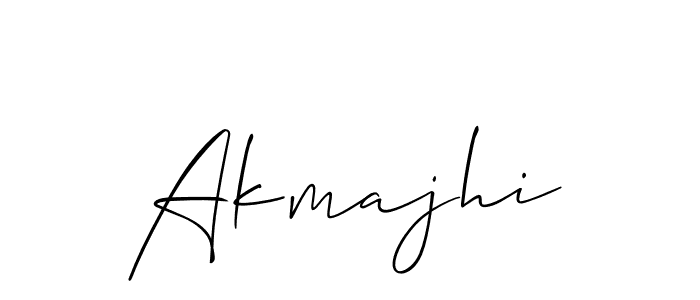 Use a signature maker to create a handwritten signature online. With this signature software, you can design (Allison_Script) your own signature for name Akmajhi. Akmajhi signature style 2 images and pictures png