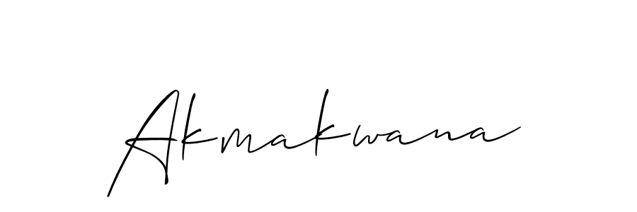 How to make Akmakwana name signature. Use Allison_Script style for creating short signs online. This is the latest handwritten sign. Akmakwana signature style 2 images and pictures png