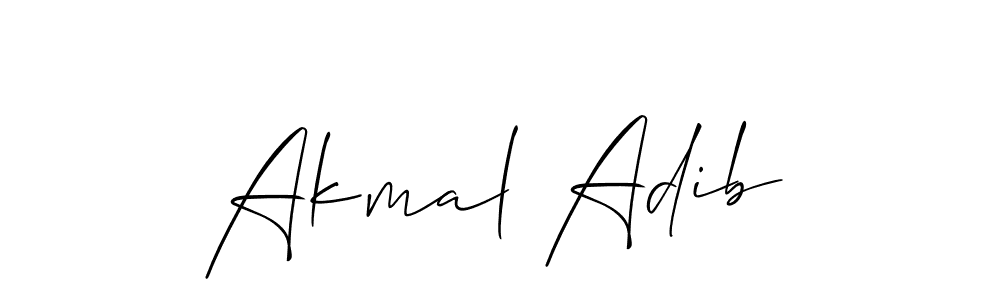 Make a beautiful signature design for name Akmal Adib. With this signature (Allison_Script) style, you can create a handwritten signature for free. Akmal Adib signature style 2 images and pictures png