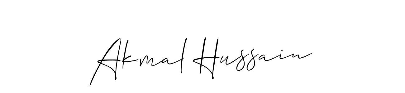 Make a beautiful signature design for name Akmal Hussain. With this signature (Allison_Script) style, you can create a handwritten signature for free. Akmal Hussain signature style 2 images and pictures png