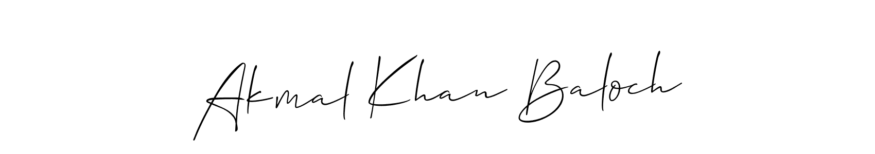 Use a signature maker to create a handwritten signature online. With this signature software, you can design (Allison_Script) your own signature for name Akmal Khan Baloch. Akmal Khan Baloch signature style 2 images and pictures png