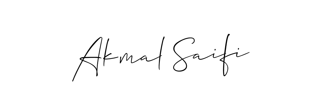 How to make Akmal Saifi name signature. Use Allison_Script style for creating short signs online. This is the latest handwritten sign. Akmal Saifi signature style 2 images and pictures png