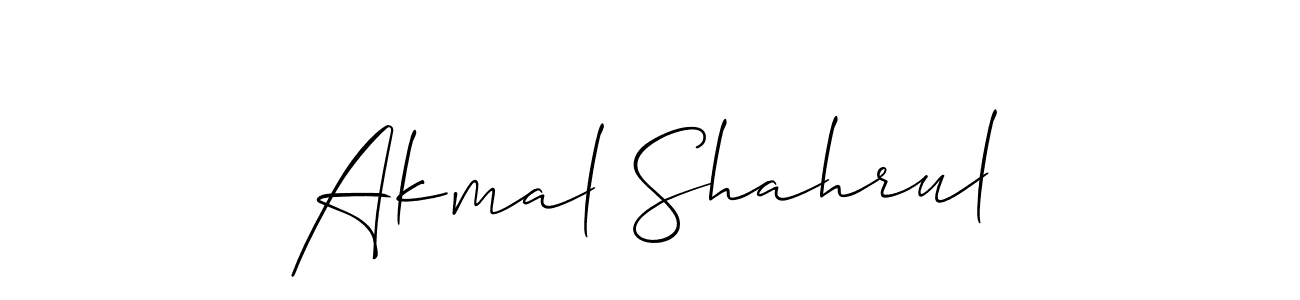 Akmal Shahrul stylish signature style. Best Handwritten Sign (Allison_Script) for my name. Handwritten Signature Collection Ideas for my name Akmal Shahrul. Akmal Shahrul signature style 2 images and pictures png