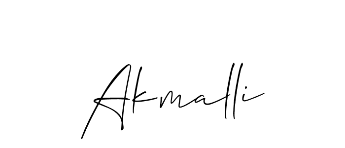 if you are searching for the best signature style for your name Akmalli. so please give up your signature search. here we have designed multiple signature styles  using Allison_Script. Akmalli signature style 2 images and pictures png