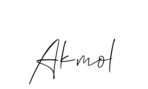 How to make Akmol signature? Allison_Script is a professional autograph style. Create handwritten signature for Akmol name. Akmol signature style 2 images and pictures png