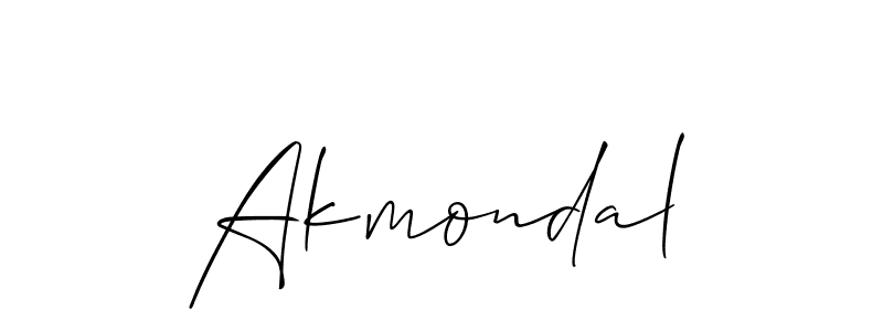 Create a beautiful signature design for name Akmondal. With this signature (Allison_Script) fonts, you can make a handwritten signature for free. Akmondal signature style 2 images and pictures png