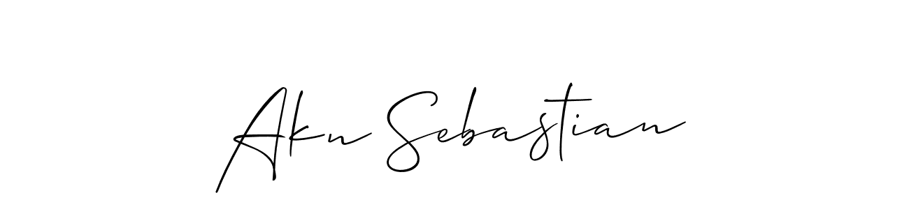 Use a signature maker to create a handwritten signature online. With this signature software, you can design (Allison_Script) your own signature for name Akn Sebastian. Akn Sebastian signature style 2 images and pictures png