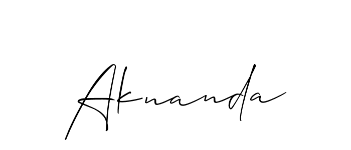 if you are searching for the best signature style for your name Aknanda. so please give up your signature search. here we have designed multiple signature styles  using Allison_Script. Aknanda signature style 2 images and pictures png