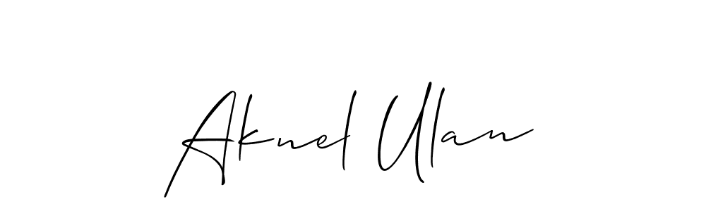 Design your own signature with our free online signature maker. With this signature software, you can create a handwritten (Allison_Script) signature for name Aknel Ulan. Aknel Ulan signature style 2 images and pictures png