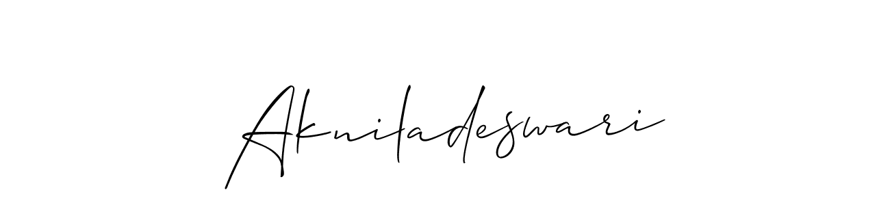 The best way (Allison_Script) to make a short signature is to pick only two or three words in your name. The name Akniladeswari include a total of six letters. For converting this name. Akniladeswari signature style 2 images and pictures png