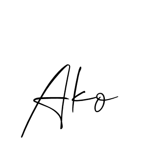 The best way (Allison_Script) to make a short signature is to pick only two or three words in your name. The name Ako include a total of six letters. For converting this name. Ako signature style 2 images and pictures png