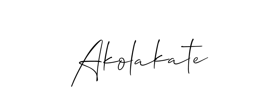 Allison_Script is a professional signature style that is perfect for those who want to add a touch of class to their signature. It is also a great choice for those who want to make their signature more unique. Get Akolakate name to fancy signature for free. Akolakate signature style 2 images and pictures png