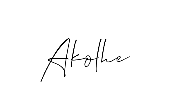 Use a signature maker to create a handwritten signature online. With this signature software, you can design (Allison_Script) your own signature for name Akolhe. Akolhe signature style 2 images and pictures png