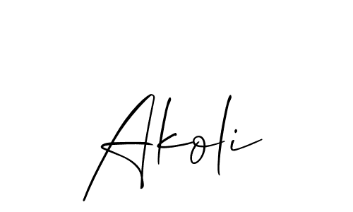 Once you've used our free online signature maker to create your best signature Allison_Script style, it's time to enjoy all of the benefits that Akoli name signing documents. Akoli signature style 2 images and pictures png