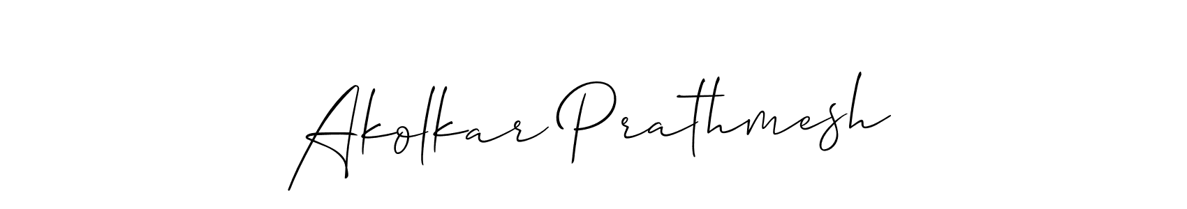 This is the best signature style for the Akolkar Prathmesh name. Also you like these signature font (Allison_Script). Mix name signature. Akolkar Prathmesh signature style 2 images and pictures png