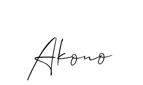 The best way (Allison_Script) to make a short signature is to pick only two or three words in your name. The name Akono include a total of six letters. For converting this name. Akono signature style 2 images and pictures png