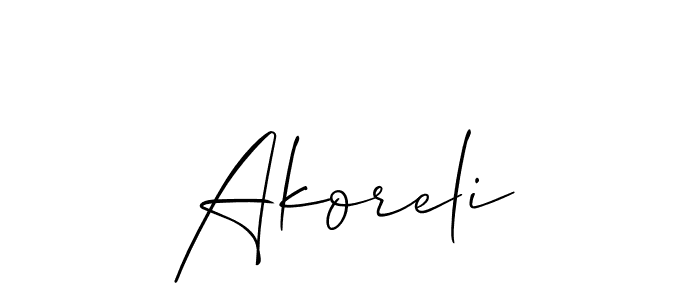 Similarly Allison_Script is the best handwritten signature design. Signature creator online .You can use it as an online autograph creator for name Akoreli. Akoreli signature style 2 images and pictures png