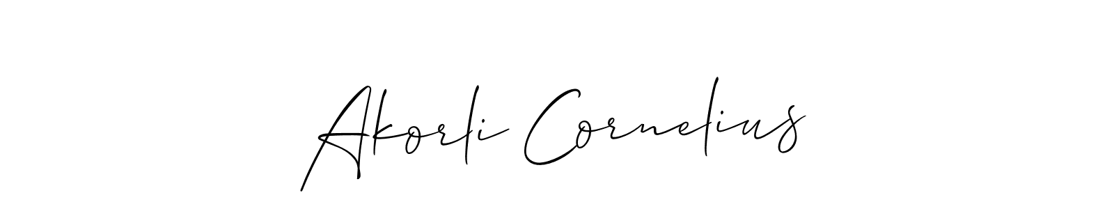How to make Akorli Cornelius signature? Allison_Script is a professional autograph style. Create handwritten signature for Akorli Cornelius name. Akorli Cornelius signature style 2 images and pictures png