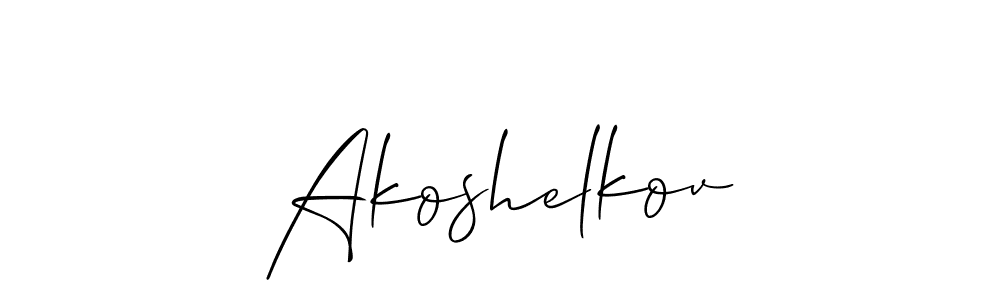 Similarly Allison_Script is the best handwritten signature design. Signature creator online .You can use it as an online autograph creator for name Akoshelkov. Akoshelkov signature style 2 images and pictures png