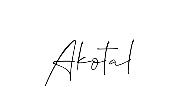 Design your own signature with our free online signature maker. With this signature software, you can create a handwritten (Allison_Script) signature for name Akotal. Akotal signature style 2 images and pictures png