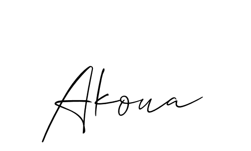 Make a beautiful signature design for name Akoua. With this signature (Allison_Script) style, you can create a handwritten signature for free. Akoua signature style 2 images and pictures png