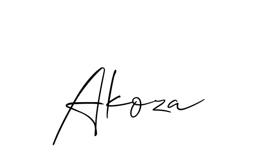 Akoza stylish signature style. Best Handwritten Sign (Allison_Script) for my name. Handwritten Signature Collection Ideas for my name Akoza. Akoza signature style 2 images and pictures png