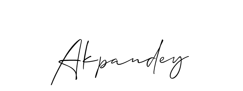 How to make Akpandey name signature. Use Allison_Script style for creating short signs online. This is the latest handwritten sign. Akpandey signature style 2 images and pictures png