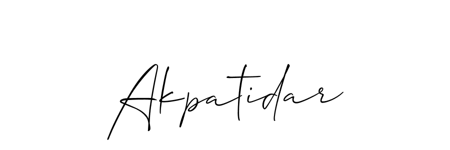 if you are searching for the best signature style for your name Akpatidar. so please give up your signature search. here we have designed multiple signature styles  using Allison_Script. Akpatidar signature style 2 images and pictures png