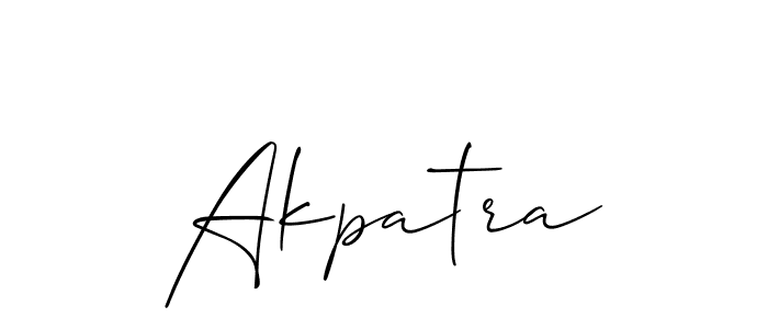 if you are searching for the best signature style for your name Akpatra. so please give up your signature search. here we have designed multiple signature styles  using Allison_Script. Akpatra signature style 2 images and pictures png