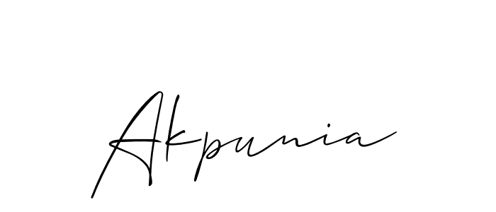 Also we have Akpunia name is the best signature style. Create professional handwritten signature collection using Allison_Script autograph style. Akpunia signature style 2 images and pictures png