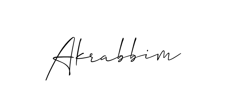 How to Draw Akrabbim signature style? Allison_Script is a latest design signature styles for name Akrabbim. Akrabbim signature style 2 images and pictures png