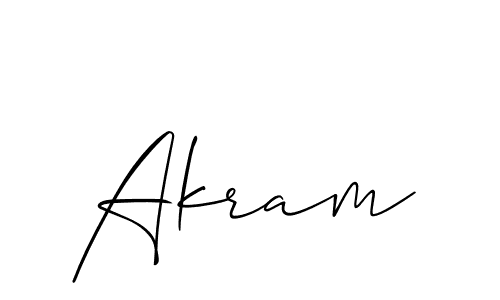 Use a signature maker to create a handwritten signature online. With this signature software, you can design (Allison_Script) your own signature for name Akram. Akram signature style 2 images and pictures png