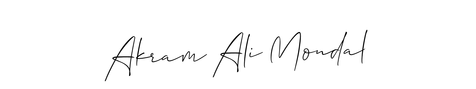 if you are searching for the best signature style for your name Akram Ali Mondal. so please give up your signature search. here we have designed multiple signature styles  using Allison_Script. Akram Ali Mondal signature style 2 images and pictures png