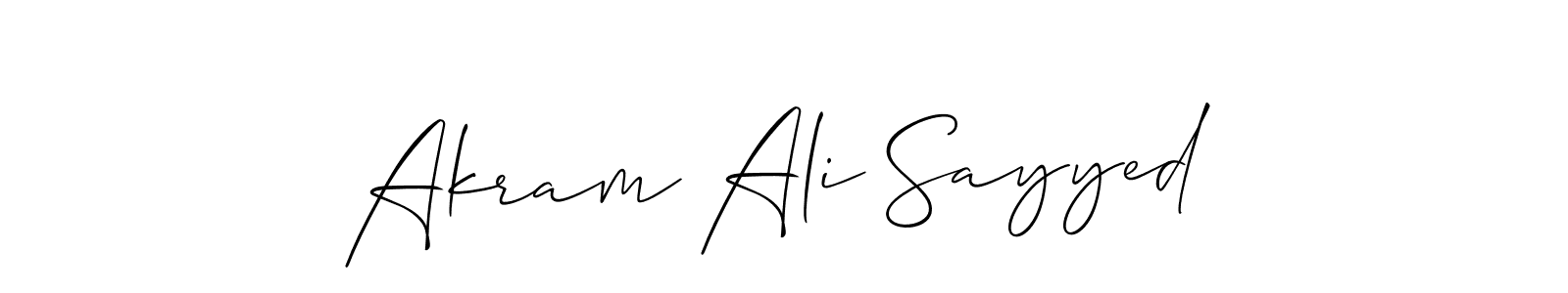 if you are searching for the best signature style for your name Akram Ali Sayyed. so please give up your signature search. here we have designed multiple signature styles  using Allison_Script. Akram Ali Sayyed signature style 2 images and pictures png