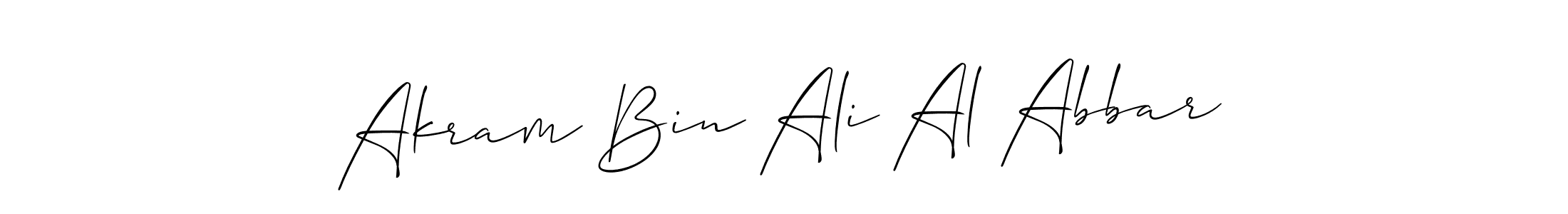 Design your own signature with our free online signature maker. With this signature software, you can create a handwritten (Allison_Script) signature for name Akram Bin Ali Al Abbar. Akram Bin Ali Al Abbar signature style 2 images and pictures png