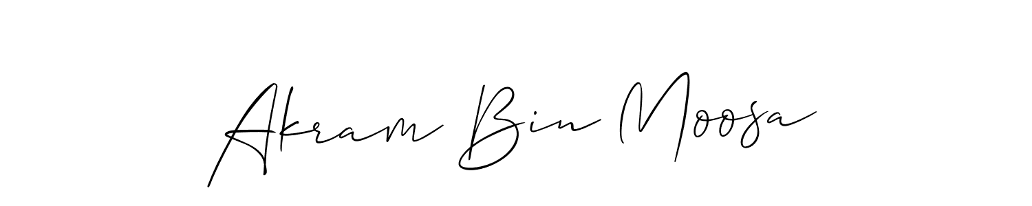 Make a short Akram Bin Moosa signature style. Manage your documents anywhere anytime using Allison_Script. Create and add eSignatures, submit forms, share and send files easily. Akram Bin Moosa signature style 2 images and pictures png