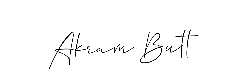 Akram Butt stylish signature style. Best Handwritten Sign (Allison_Script) for my name. Handwritten Signature Collection Ideas for my name Akram Butt. Akram Butt signature style 2 images and pictures png