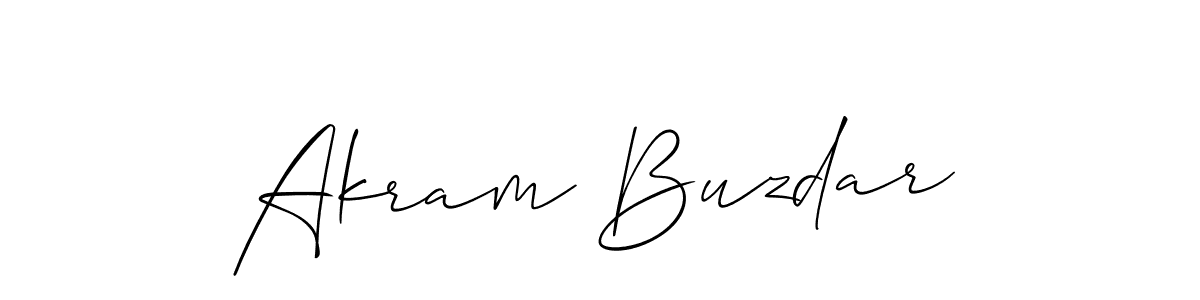 Use a signature maker to create a handwritten signature online. With this signature software, you can design (Allison_Script) your own signature for name Akram Buzdar. Akram Buzdar signature style 2 images and pictures png