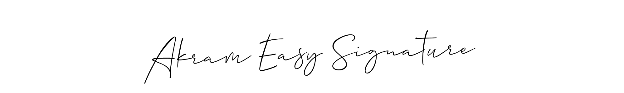 How to make Akram Easy Signature name signature. Use Allison_Script style for creating short signs online. This is the latest handwritten sign. Akram Easy Signature signature style 2 images and pictures png