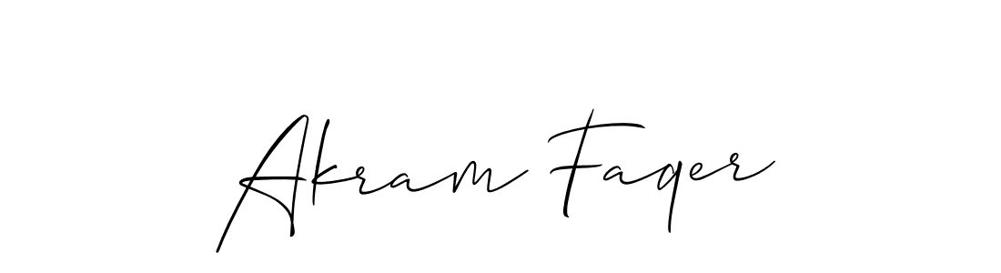 It looks lik you need a new signature style for name Akram Faqer. Design unique handwritten (Allison_Script) signature with our free signature maker in just a few clicks. Akram Faqer signature style 2 images and pictures png