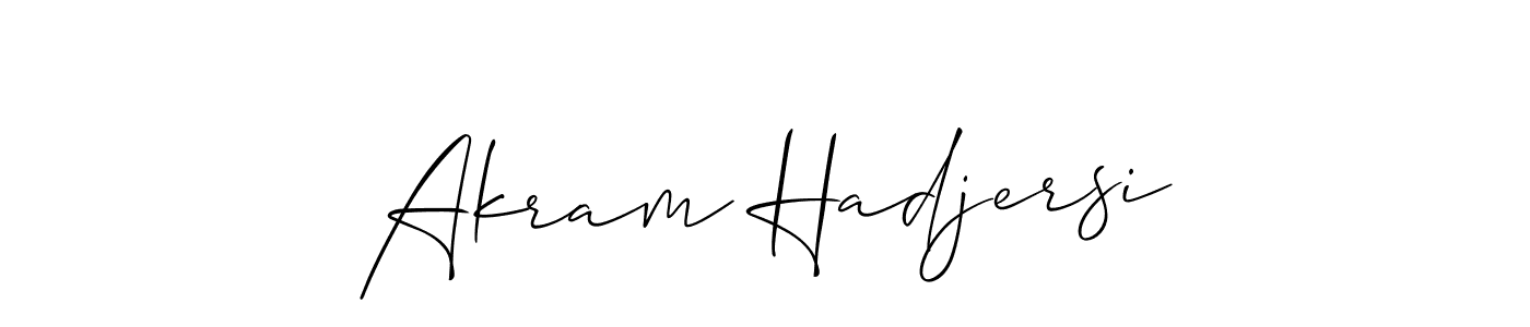 It looks lik you need a new signature style for name Akram Hadjersi. Design unique handwritten (Allison_Script) signature with our free signature maker in just a few clicks. Akram Hadjersi signature style 2 images and pictures png